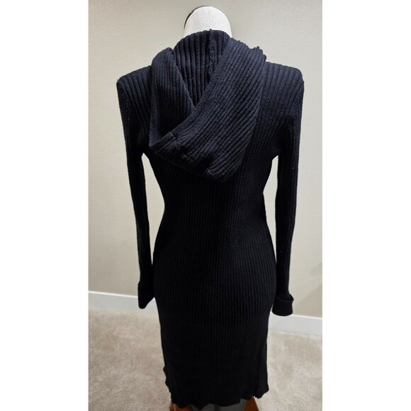 Ribbed Longline Open Cardigan Sweater With Pockets For Women Black - Picture 12 of 12